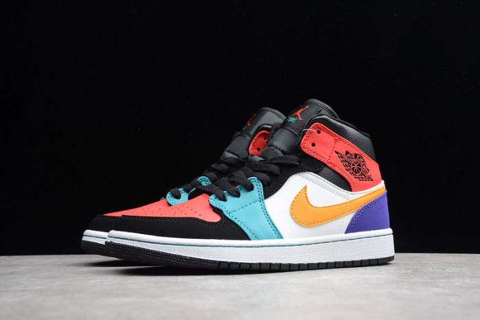air jordan 1 mid bred multi-color 554724-125