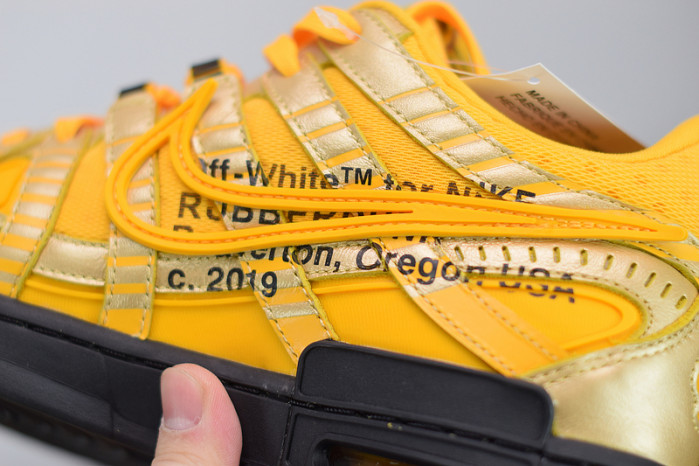 ofw nike air rubber dunk “university gold” cu6015-700
