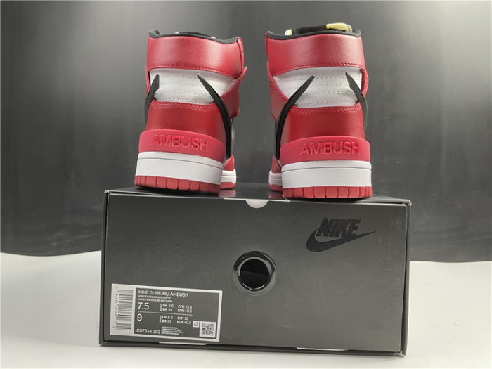 nike dunk high ambush red  cu7544-102