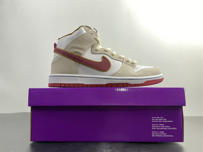 nike sb dunk high sail bright crimson - cv9499-100
